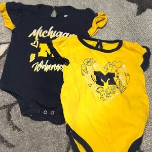 Michigan Wolverines Baby Bodysuit Set - Navy and Yellow